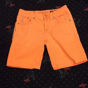 Previously loved tangerine Miss Me shorts